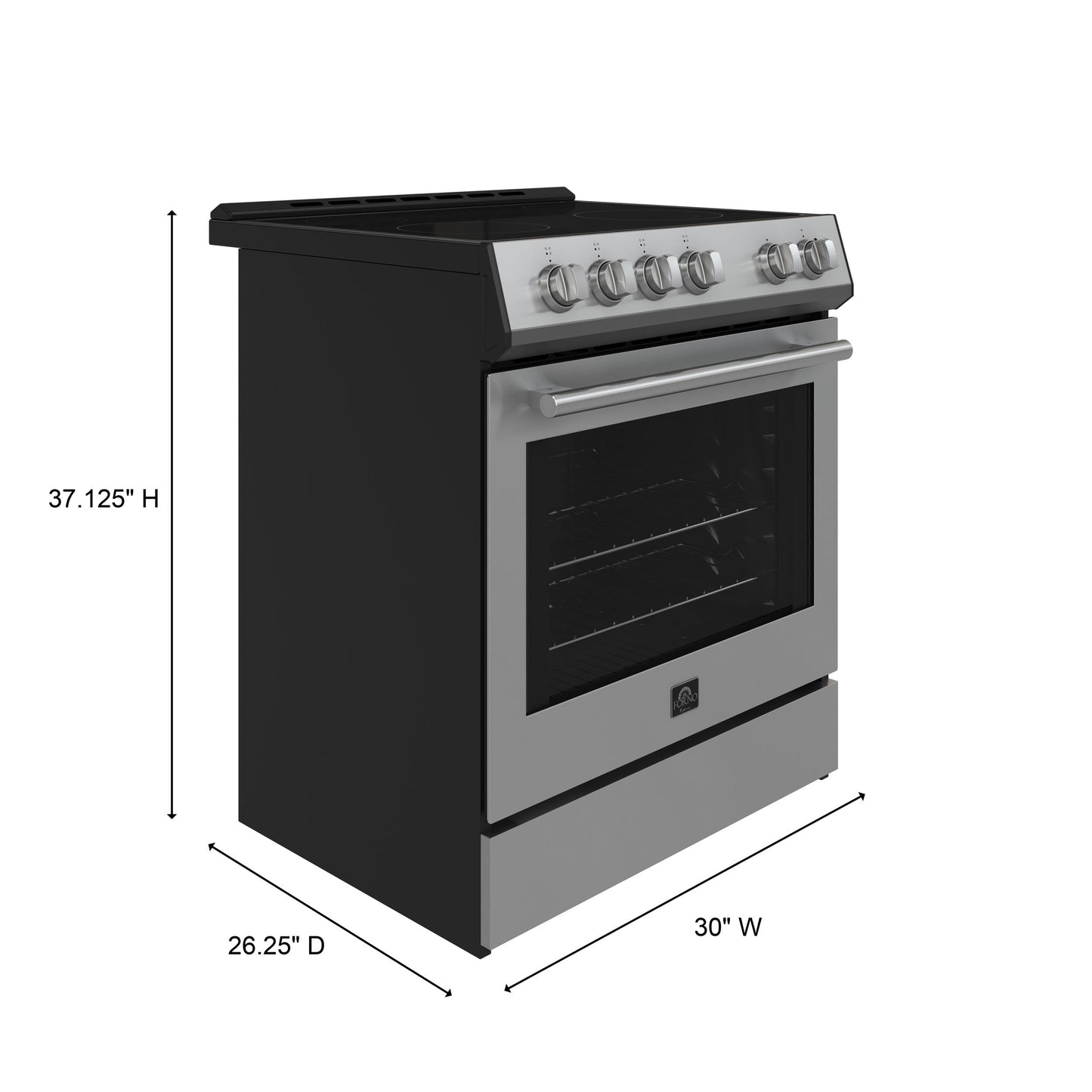 Forno FFSEL601230 Forno Leonardo Espresso 30-Inch Stainless Steel Electric Range, True Convection, Energy Efficient