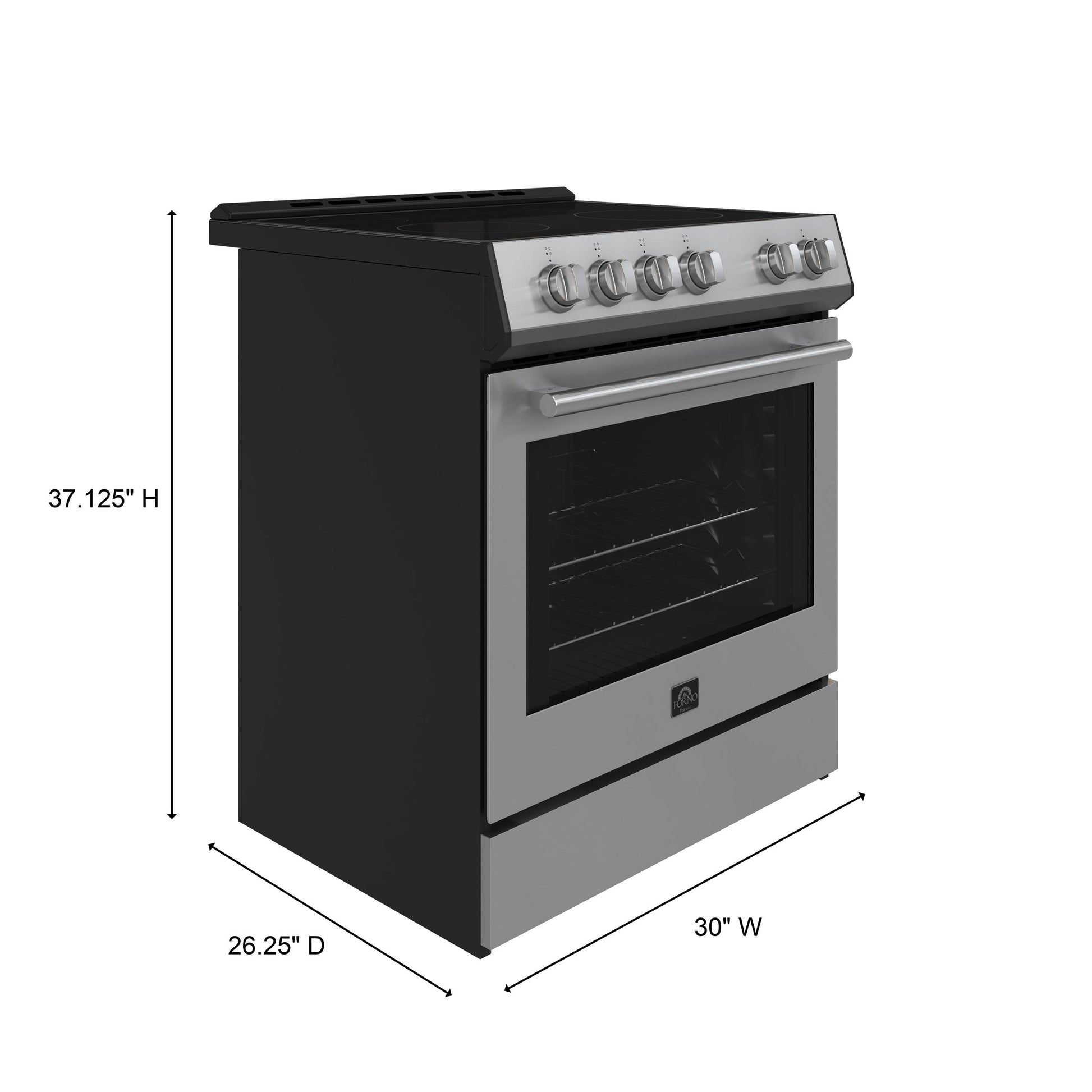 Forno FFSEL601230 Forno Leonardo Espresso 30-Inch Stainless Steel Electric Range, True Convection, Energy Efficient