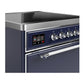 Ilve UMIB30QNR3MBC Ilve Umib30Qnr3Mbc Majestic Iii 30 Inch Induction Range With 4 Elements, 4 Cu. Ft. Oven Capacity (Solid Door, Midnight Blue, Chrome)