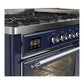 Ilve UM60FNR3MBCLP Ilve Um60Fnr3Mbclp Majestic Iii 60 Inch Dual Fuel Range With 9 Burners And Griddle, Dual Function Burner Up To 25,000 Btu (Liquid Propane, Triple Glass Door, Midnight Blue, Chrome)
