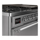 Ilve UM48FQNR3SSCLP Ilve Um48Fqnr3Ssclp Majestic Iii 48 Inch Dual Fuel Range With 8 Burners And Griddle, Dual Function Burner Up To 25,000 Btu (Liquid Propane, Solid Door, Stainless Steel, Chrome)
