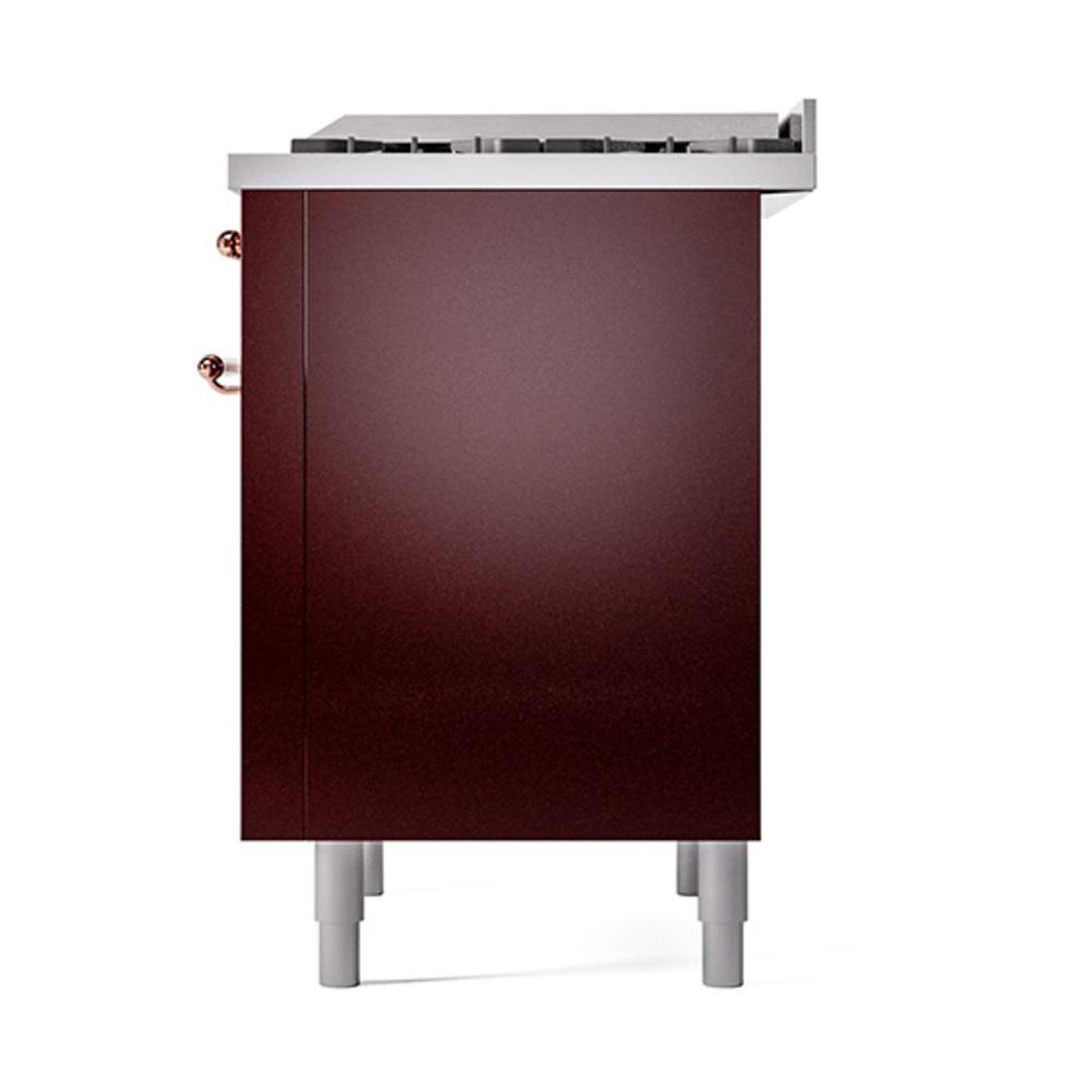 Ilve UN36FQNMPBUP Ilve Un36Fqnmpbup Nostalgie Ii Noblesse 36" Dual Fuel Range (Natural Gas, Solid Door, Burgundy, Copper)