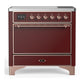 Ilve UMIB36QNR3BUP Ilve Umib36Qnr3Bup Majestic Iii 36 Inch Induction Range With 6 Elements, 3.5 Cu. Ft. Total Oven Capacity (Solid Door, Burgundy, Copper)