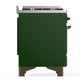 Ilve UM60FNR3EGBLP Ilve Um60Fnr3Egblp Majestic Iii 60 Inch Dual Fuel Range With 9 Burners And Griddle, Dual Function Burner Up To 25,000 Btu (Liquid Propane, Triple Glass Door, Emerald Green, Burnished)