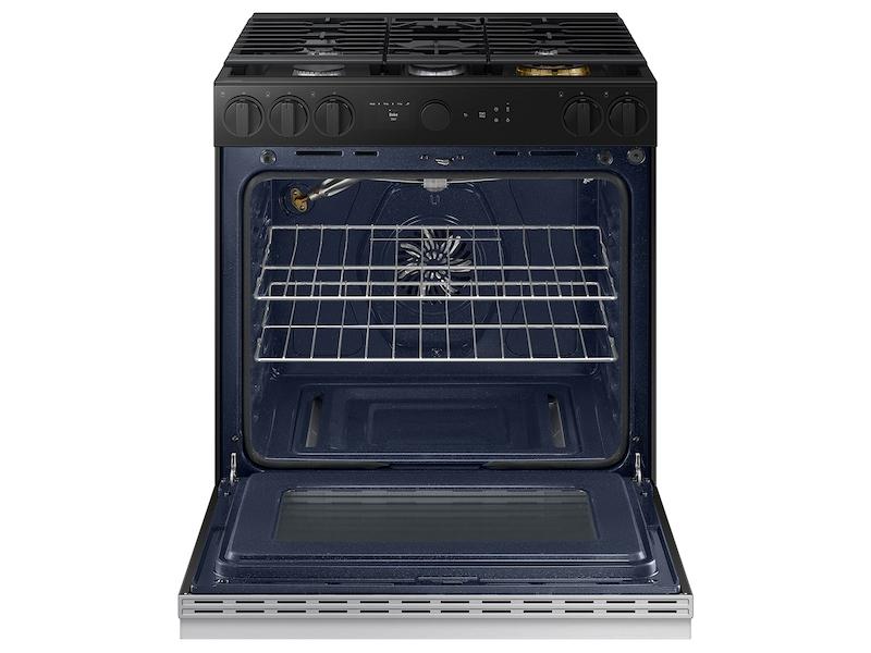 Samsung NSG6DG8700SR Bespoke 6.0 Cu. Ft. Smart Slide-In Gas Range With Smart Oven Camera & Illuminated Precision Knobs In Stainless Steel