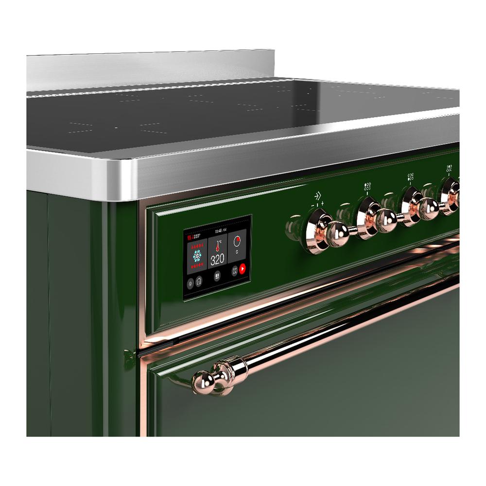 Ilve UMIB48QNR3EGP Ilve Umib48Qnr3Egp Majestic Iii 48 Inch Induction Range With 6 Elements, 5.02 Cu. Ft. Total Oven Capacity (Solid Door, Emerald Green, Copper)