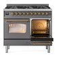 Ilve UPD406NMPMGGLP Ilve Upd406Nmpmgglp Nostalgie Ii 40 Inch Dual Fuel Range With 6 Total Black Brass Burners (Limited Edition) (Liquid Propane, Graphite Matte)