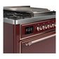 Ilve UM36FQNR3BUPLP Ilve Um36Fqnr3Buplp Majestic Iii 36 Inch Dual Fuel Range With 6 Black Brass Burners And Griddle, Dual Function Burner Up To 25,000 Btu (Solid Door, Burgundy, Copper, Liquid Propane)