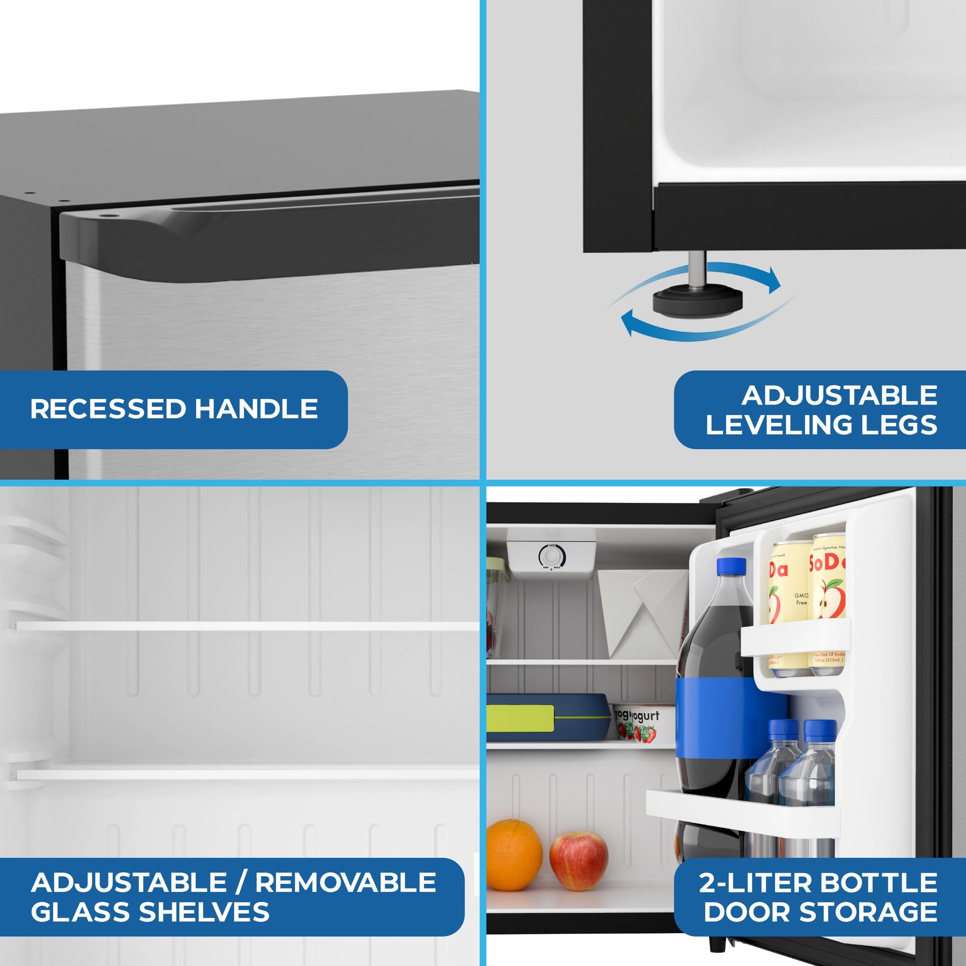 Avanti AVAR16F3S Avanti 1.6 Cu. Ft. Compact Refrigerator With Auto-Defrost, In Stainless (Avar16F3S)