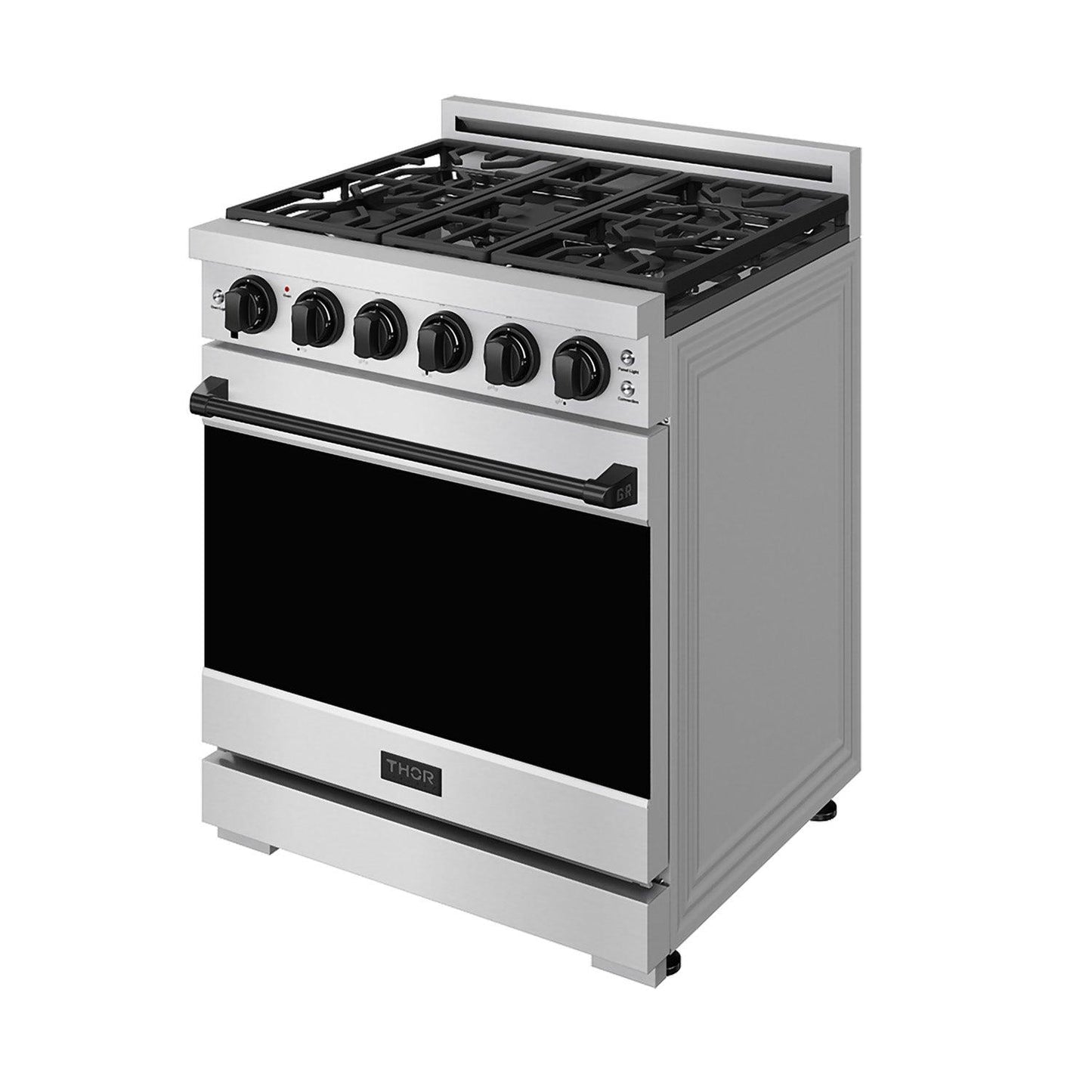 Thor Kitchen RSG30PLPBLK 30 Inch Professional Liquid Propane With Precision Knob Control In Stainless Steel/Black