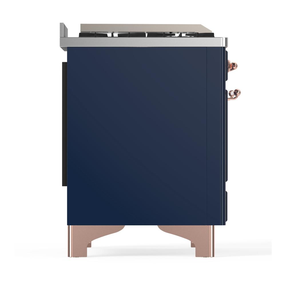 Ilve UM60FSNR3MBP Ilve Um60Fsnr3Mbp Majestic Iii 60 Inch Dual Fuel Range With 7 Burners, Griddle And French Top, Dual Function Burner With Up To 25,000 Btu (Natural Gas, Triple Glass Door, Midnight Blue, Copper)