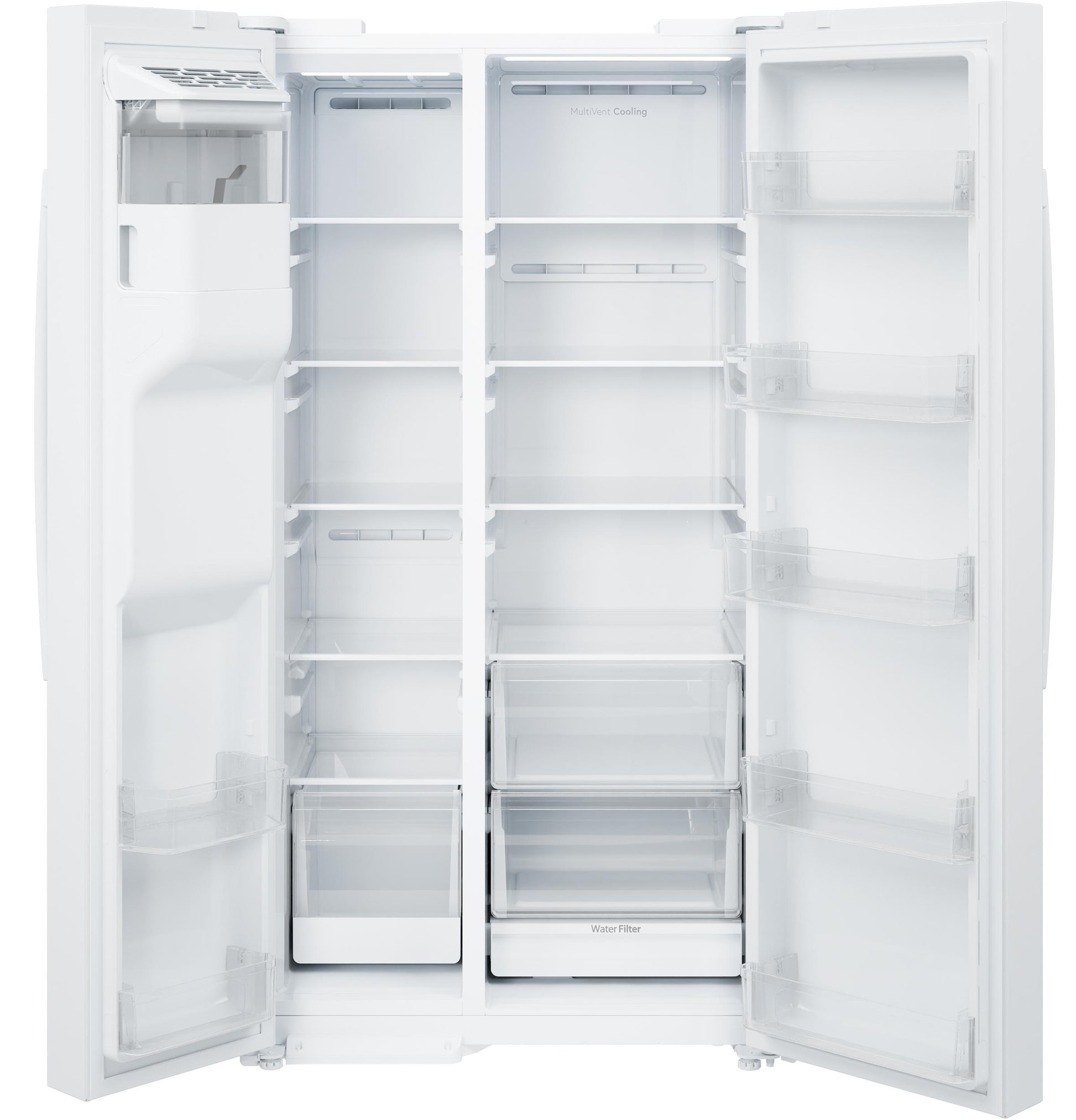Ge Appliances GSE28NGYWW Ge® Energy Star® 27.9 Cu. Ft. Side-By-Side Refrigerator With Extra Tall Dispenser And In-Door Icemaker