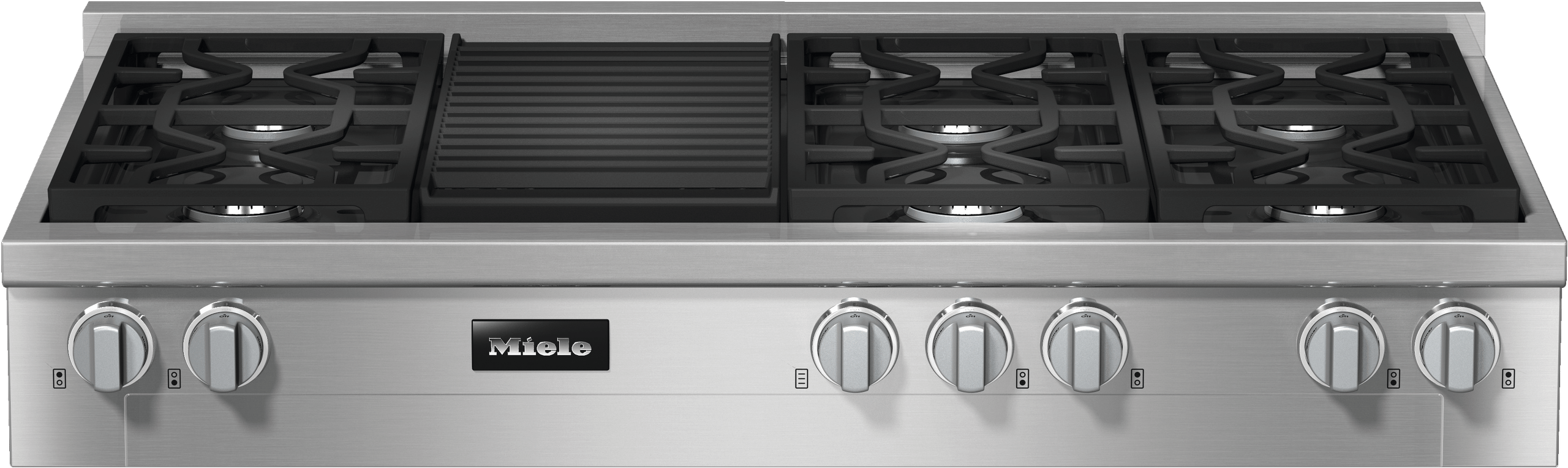 Miele KMR13553GGR Kmr 1355-3 G Gr Edst/Clst - 48-Inch Range Top With 6 Burners And Grill For Flexibility And High Performance