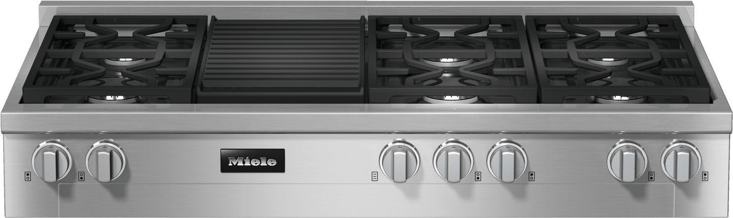 Miele KMR13553GGR Kmr 1355-3 G Gr Edst/Clst - 48-Inch Range Top With 6 Burners And Grill For Flexibility And High Performance