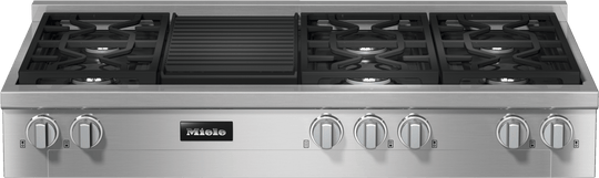 Miele KMR13553GGR Kmr 1355-3 G Gr Edst/Clst - 48-Inch Range Top With 6 Burners And Grill For Flexibility And High Performance
