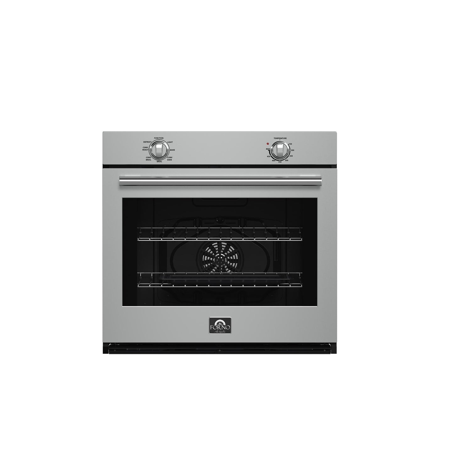 Forno FBOEL137030 Forno Vomero 30-Inch Wall Oven, Stainless Steel, 5 Cu.Ft Capacity, 3550 Watts Convection, Mechanical Controls, Self-Cleaning Function
