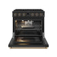 Thor Kitchen ARG36BLPBRZ 36 Inch Liquid Propane Range In Black And Bronze- Contemporary Professional