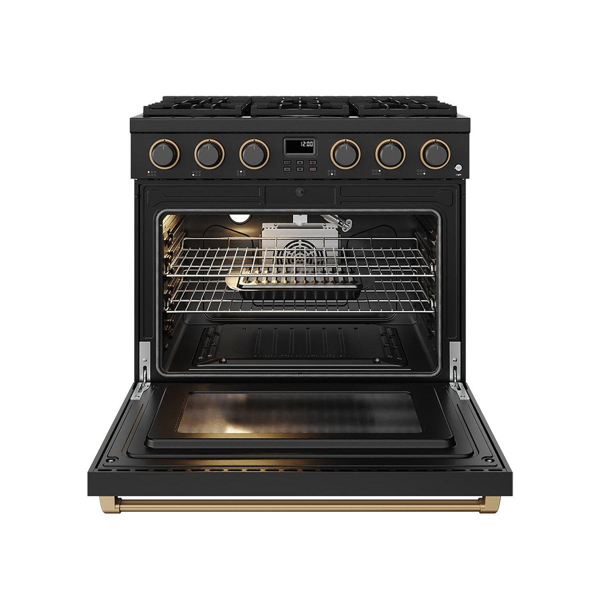 Thor Kitchen ARG36BLPBRZ 36 Inch Liquid Propane Range In Black And Bronze- Contemporary Professional