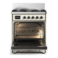 Ilve UM30NR3AWB Ilve Um30Nr3Awb Majestic Iii 30 Inch Dual Fuel Range With 5 Black Brass Burners, Dual Function Burner Up To 25,000 Btu (Natural Gas, Triple Glass Door, Antique White, Burnished)