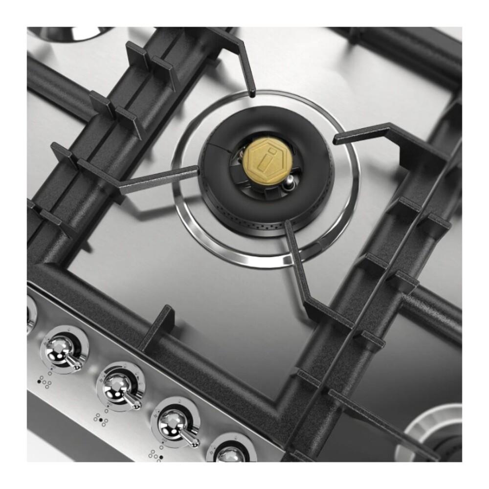 Ilve UHCPT95NSSCLP Ilve Uhcpt95Nssclp Nostalgie Ii 36 Inch Built-In Gas Cooktop With Total Black Brass Burners, In Stainless Steel (5 Sealed Burners, Liquid Propane, Chrome)
