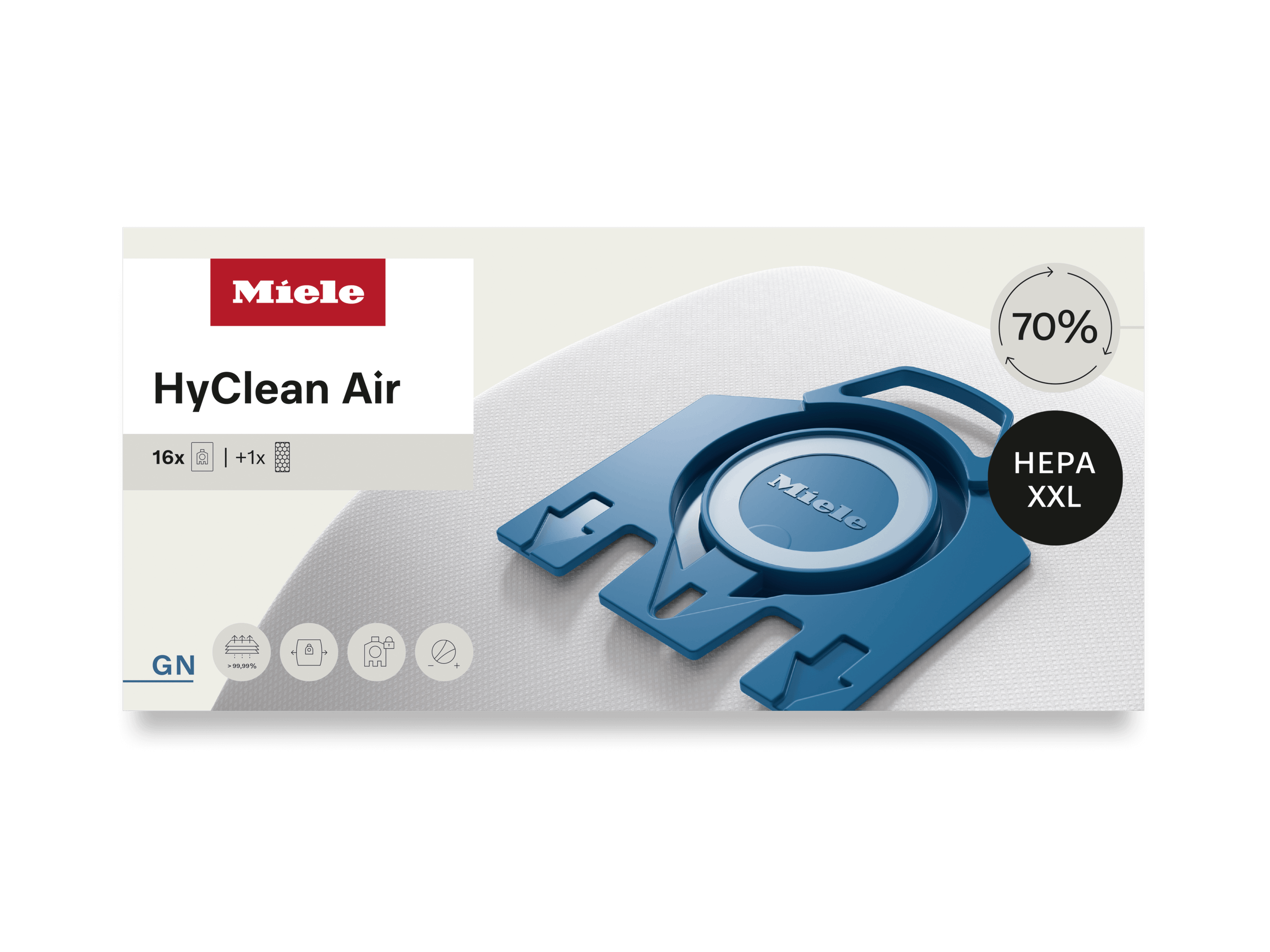 Miele GNPERFORMANCEPACKHYCLEANAIR 16 Vacuum Bags And A Hepa Filter At A Special Price - For Complete C2, Complete C3.