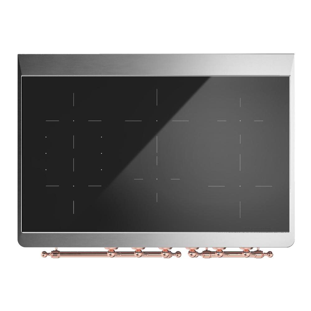 Ilve UMDIB40NR3SSP Ilve Umdib40Nr3Ssp Majestic Iii 40 Inch Induction Range With 6 Elements, 3.82 Cu. Ft. Total Oven Capacity (Triple Glass Door, Stainless Steel, Copper)