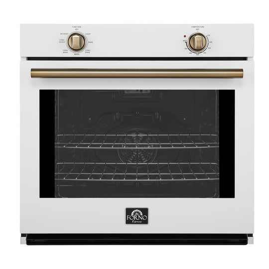 Forno FBOEL137030WHT Forno Vomero 30-Inch Wall Oven, White, 5 Cu.Ft Capacity, 3550 Watts Convection, Mechanical Controls, Manuel Steam Clean