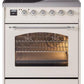 Ilve UPI304NMPAWB Nostalgie Ii 30 Inch Electric Freestanding Range In Antique White With Bronze Trim