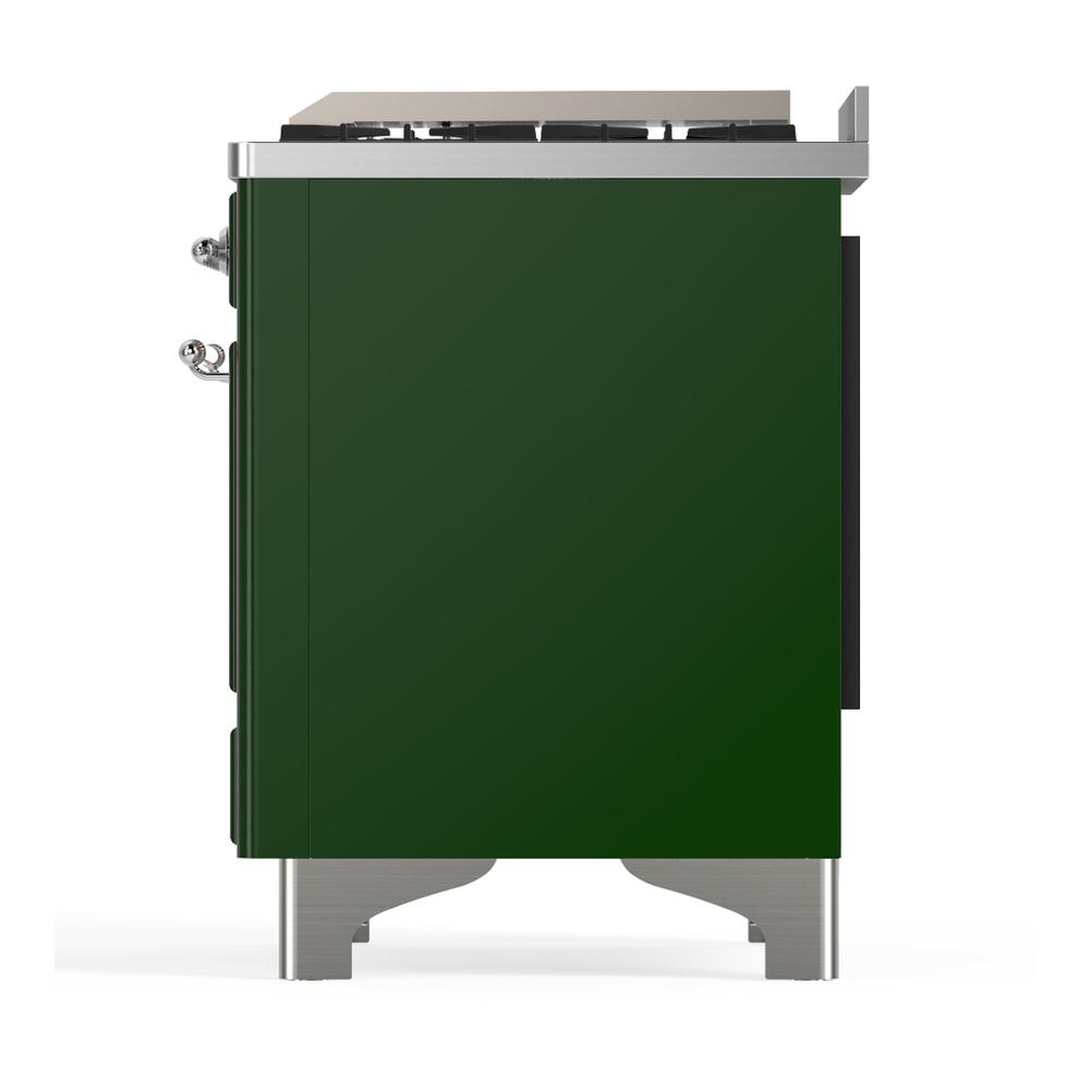Ilve UM60FSNR3EGCLP Ilve Um60Fsnr3Egclp Majestic Iii 60 Inch Dual Fuel Range With 7 Burners, Griddle And French Top, Dual Function Burner With Up To 25,000 Btu (Liquid Propane, Triple Glass Door, Emerald Green, Chrome)