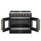 Forno FFSGS644436BLK Forno Galiano 36-Inch French Door Gas Range Black And Antique Brass Design, 6 Sealed Burners 83,000 Btu, 5.36 Cu.Ft. Convection Oven