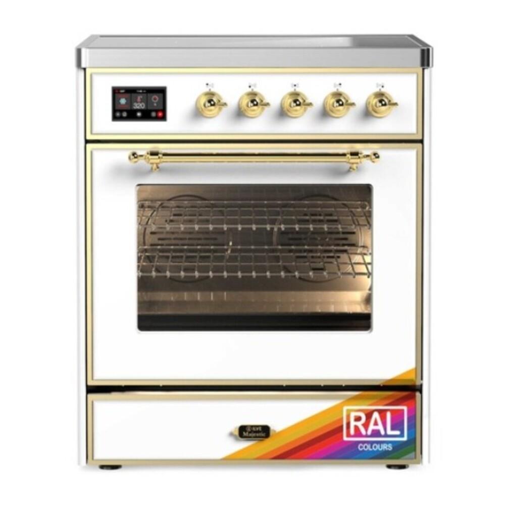 Ilve UMIB30NR3RAG Ilve Umib30Nr3Rag Majestic Iii 30 Inch Induction Range With 4 Elements, 4 Cu. Ft. Oven Capacity (Triple Glass Door, Ral, Brass)