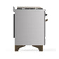 Ilve UMD40FNR3SSB Ilve Umd40Fnr3Ssb Majestic Iii 40 Inch Dual Fuel Range With 6 Burners And Griddle, Dual Function Burner Up To 25,000 Btu (Natural Gas, Triple Glass Door, Stainless Steel, Burnished)