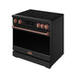 Thor Kitchen RSI36BRSG 36 Inch Professional Induction Range With Tilt Panel Touch Control In Black And Rose Gold Gordon Ramsay Series