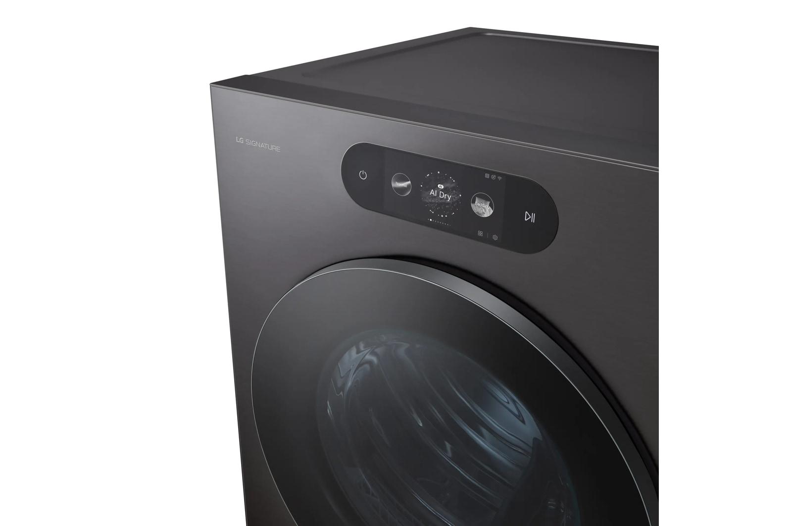 Lg DLGX9901B Lg Signature 9.0 Cu. Ft. Mega Capacity Smart Front Load Gas Dryer With Built-In Intelligence, Turbosteam® And Touch Lcd Control
