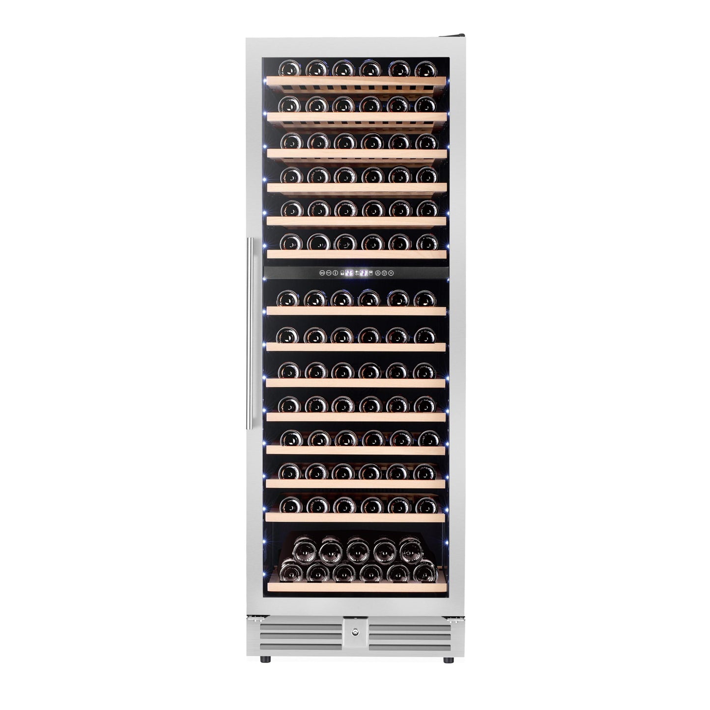 Avanti WCF148DE3S1 Avanti Refresh Dual-Zone Wine Cooler, 148 Bottle Capacity, Wood Accent Shelves, In Stainless Steel (Wcf148De3S-1)