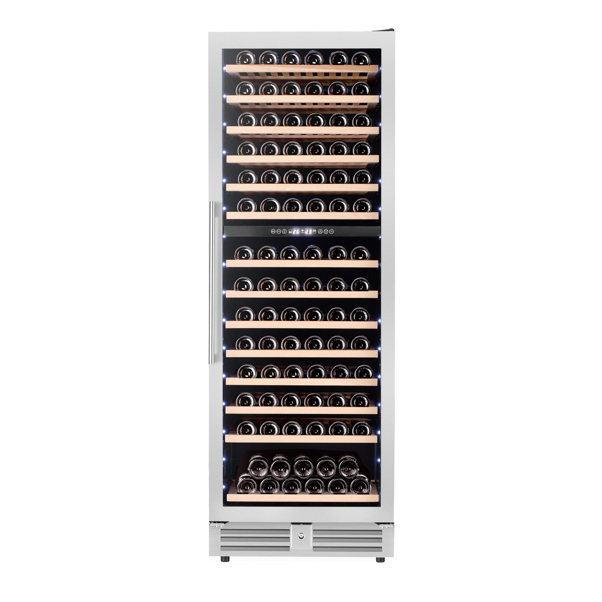 Avanti WCF148DE3S1 Avanti Refresh Dual-Zone Wine Cooler, 148 Bottle Capacity, Wood Accent Shelves, In Stainless Steel (Wcf148De3S-1)