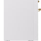 Ilve UPI486NMPWHG Nostalgie Ii 48 Inch Electric Freestanding Range In White With Brass Trim