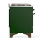 Ilve UM60FSQNR3EGB Ilve Um60Fsqnr3Egb Majestic Iii 60 Inch Dual Fuel Range With 7 Burners, Griddle And French Top, Dual Function Burner With Up To 25,000 Btu (Natural Gas, Solid Door, Emerald Green, Burnished)