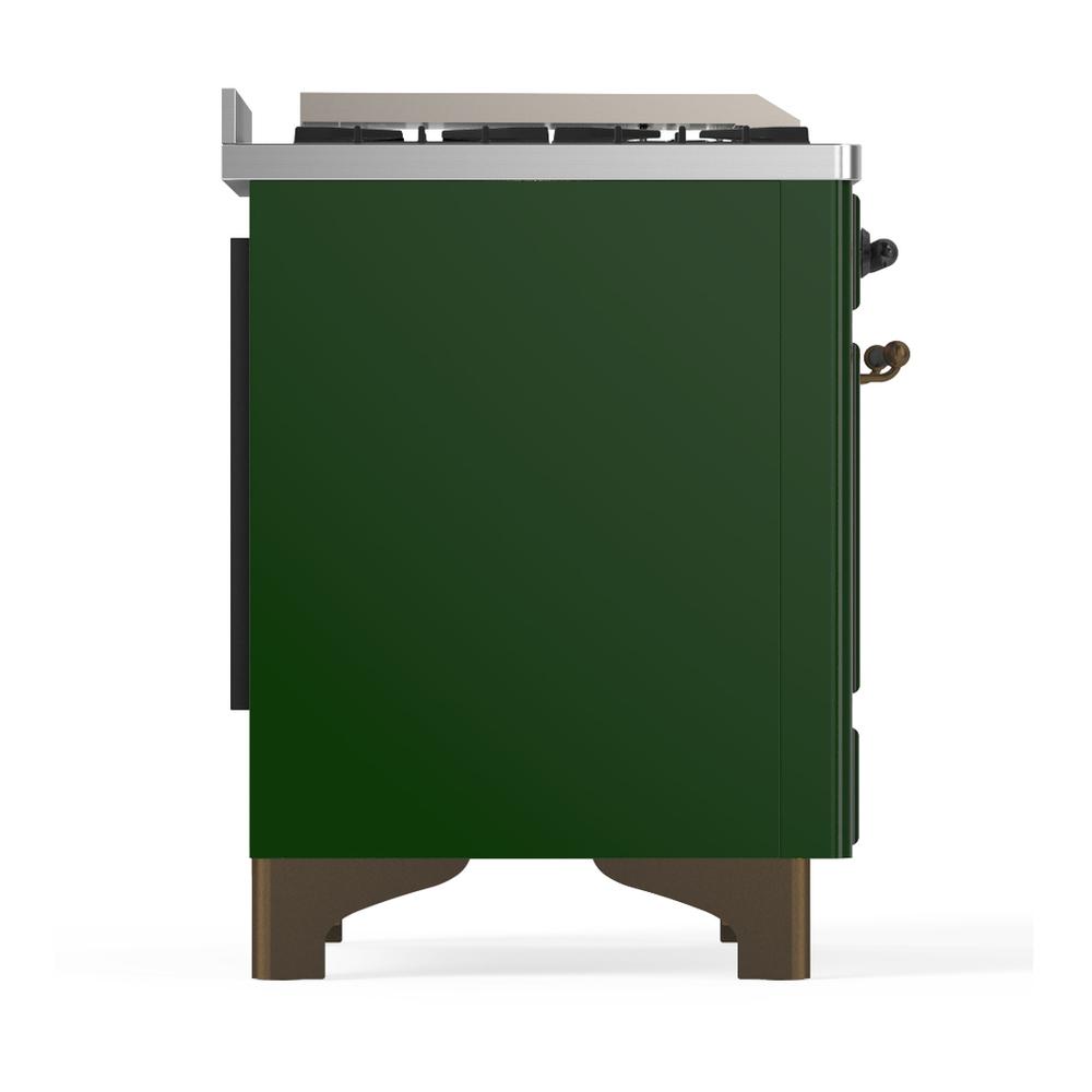 Ilve UM60FSQNR3EGB Ilve Um60Fsqnr3Egb Majestic Iii 60 Inch Dual Fuel Range With 7 Burners, Griddle And French Top, Dual Function Burner With Up To 25,000 Btu (Natural Gas, Solid Door, Emerald Green, Burnished)