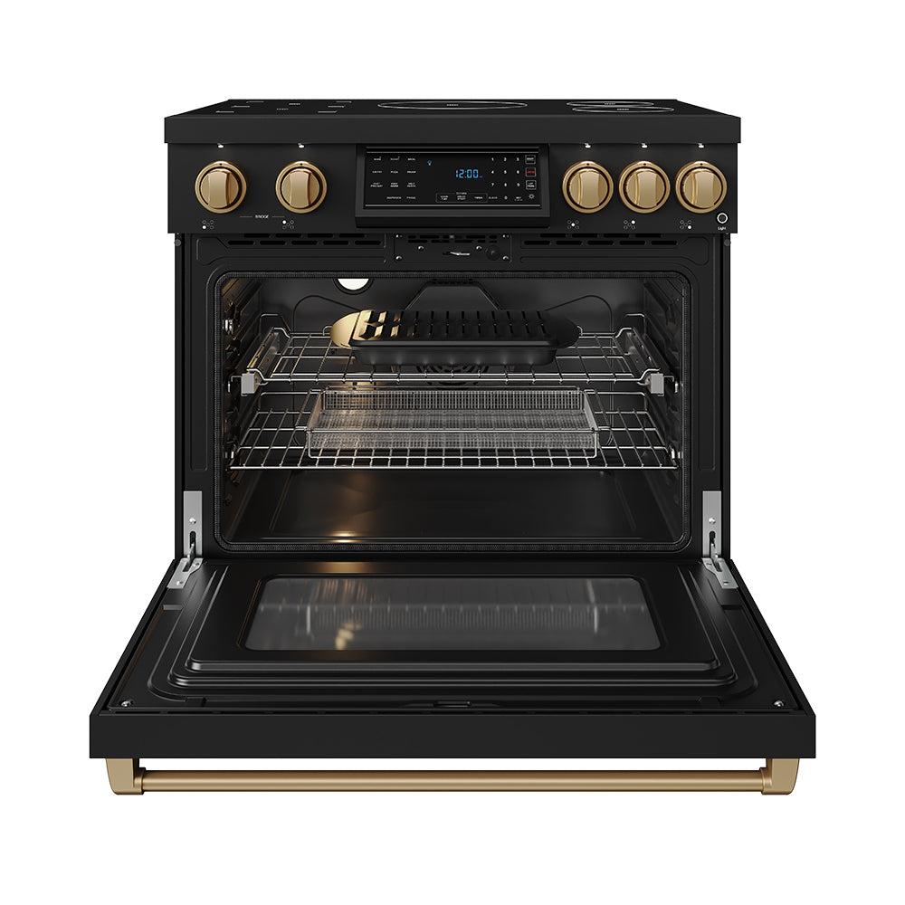 Thor Kitchen RSI36BBRZ 36 Inch Professional Induction Range With Tilt Panel Touch Control In Black And Bronze Gordon Ramsay Series