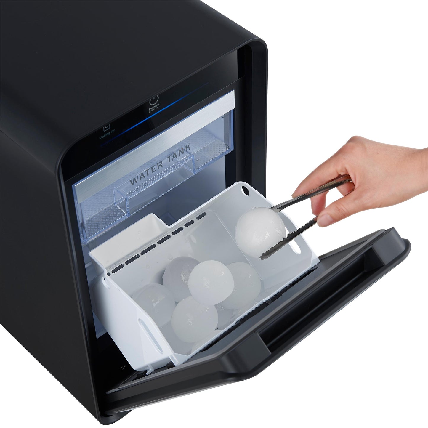 Forno FIMFS735211BLK Sferico 11-In Ice Maker, Black, 32 Clear 2-In Slow-Melting Spheres Daily, Stores More Than 10 Balls