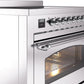 Ilve UPI366NMPSSC Nostalgie Ii 36 Inch Electric Freestanding Range In Stainless Steel With Chrome Trim
