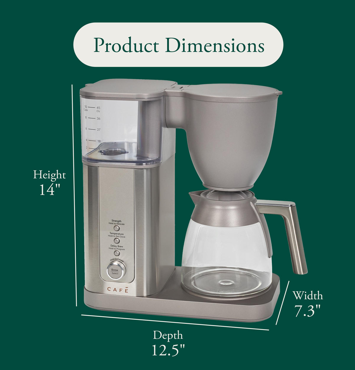 Cafe C7DGB11ZS1 Café™ Specialty Drip Coffee Maker With Glass Carafe