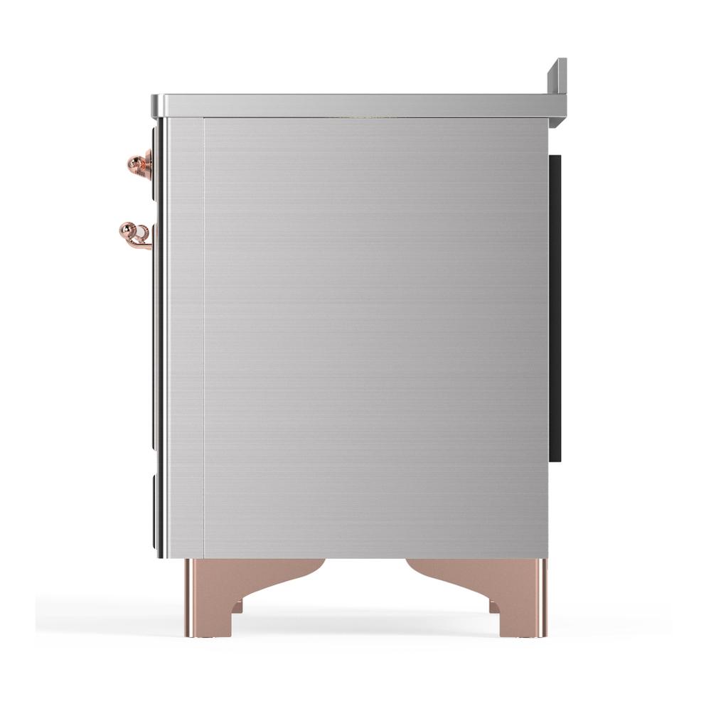 Ilve UMIB48QNR3SSP Ilve Umib48Qnr3Ssp Majestic Iii 48 Inch Induction Range With 6 Elements, 5.02 Cu. Ft. Total Oven Capacity (Solid Door, Stainless Steel, Copper)