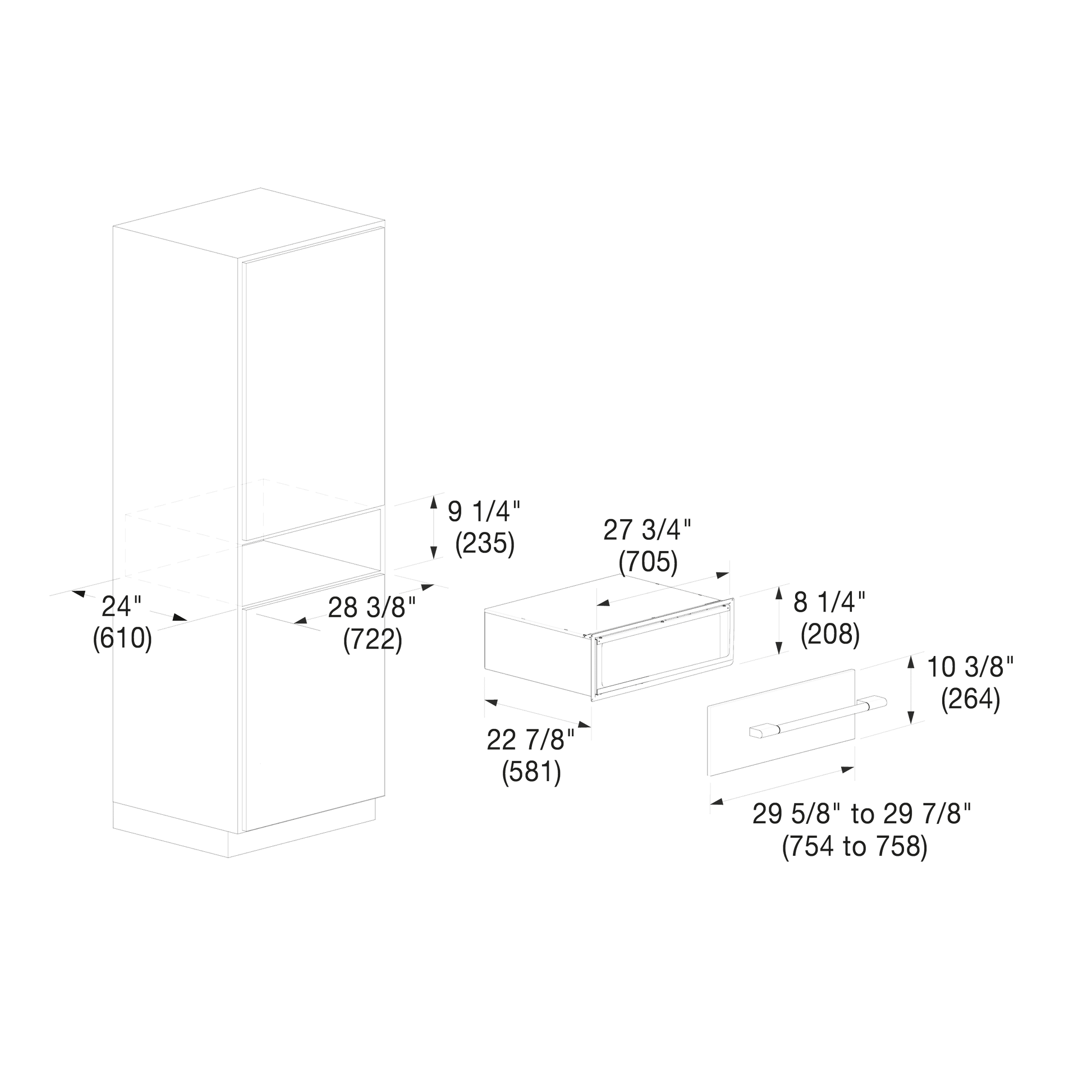 Fulgor Milano F6IWD30O1 30" Overlay Warming Drawer