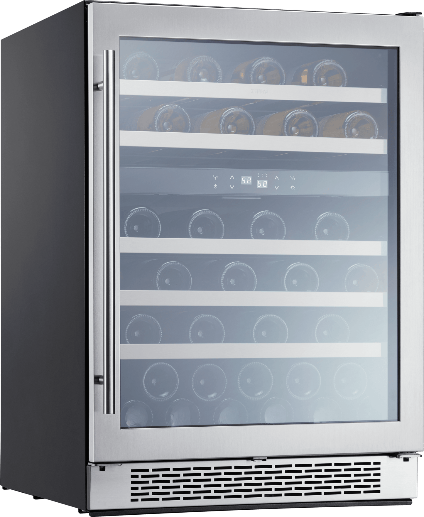 Zephyr PRW24C02AG Presrv Wine Cooler, 24In Under Cabinet, Ss+Glass, Reverse Door, 2 Zone