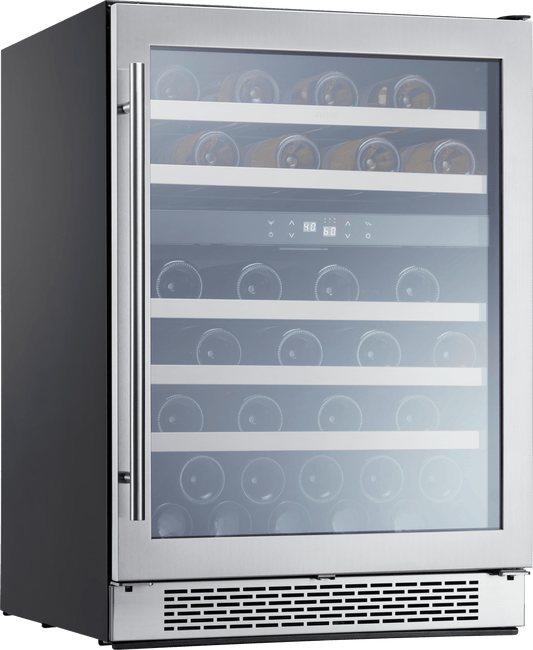 Zephyr PRW24C02AG Presrv Wine Cooler, 24In Under Cabinet, Ss+Glass, Reverse Door, 2 Zone