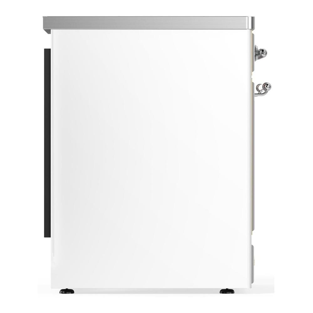 Ilve UMIB30QNR3WHC Ilve Umib30Qnr3Whc Majestic Iii 30 Inch Induction Range With 4 Elements, 4 Cu. Ft. Oven Capacity (Solid Door, White, Chrome)