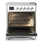 Ilve UMIB30NR3WHC Ilve Umib30Nr3Whc Majestic Iii 30 Inch Induction Range With 4 Elements, 4 Cu. Ft. Oven Capacity (Triple Glass Door, White, Chrome)