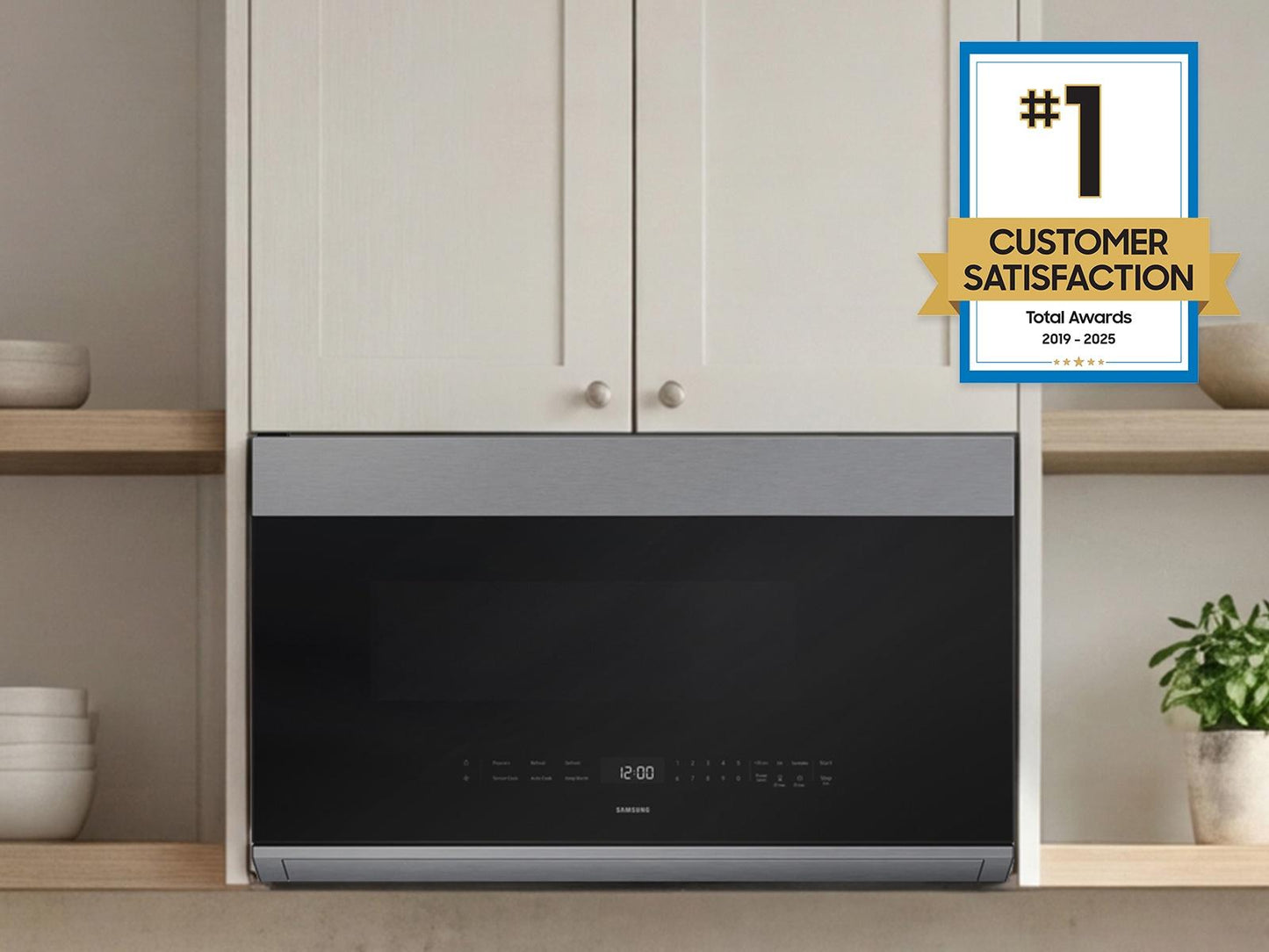 Samsung ME80H2160R Bespoke Over-The-Range Microwave Dualvent Technology Auto Connectivity 500 Cfm